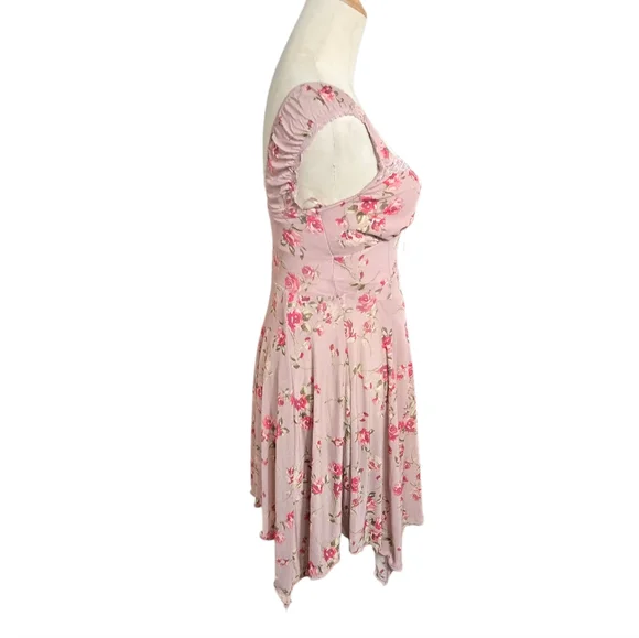 Kirious Dusty Rose Pink Fairy Regency Assymetrical Corset Style Dress - Picture 3 of 7
